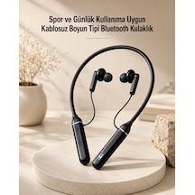 Kablosuz Boyun Tipi Bluetooth Kulaklık Mikrofonlu Spor Ve Günlük Kullanıma Uygun 1