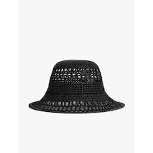 Koton Bucket Hasır Şapka Siyah 5sak40061aa Siyah