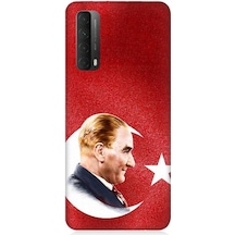 Huawei P Smart 2021 Uyumlu Bayrak Ve Mustafa Kemal Atatürk Desenli Silikon Kılıf