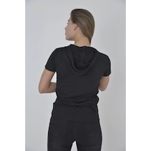 Kapşonlu Slim Fit T-shirt - Siyah Siyah