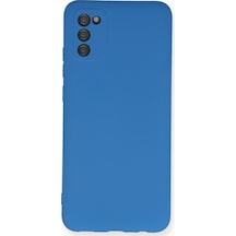 Samsung Galaxy  Uyumlu - A03s Kılıf Nano İçi Kadife Silikon - Mavi
