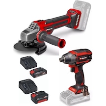 Einhell TP-CI 18/220 Li Bl Vidalama + TP-AG 18/125 Ce Q Avuç Taşlama 2.5AH+4.0AH Kömürsüz Set
