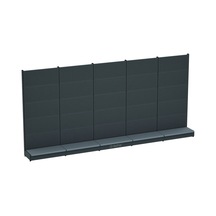 Bazalı Delikli Hırdavat Rafı Antrasit, 5 Ünite W450 H220 D30/40 Cm Siyah