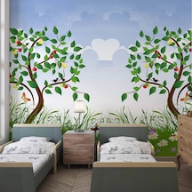 Meyve Ağaçlı Çocuk Odası Duvar Kağıdı Baskı