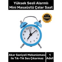 Yüksek Sesli Alarmlı Pilli Dekoratif Çift Çanlı Mini Masaüstü Analog Dekoratif Çalar Saat