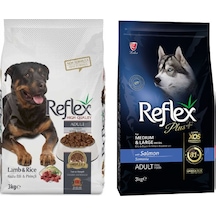 Reflex Kuzu Etli Yetişkin Köpek Maması + Reflex Plus Somonlu Yetişkin Köpek Maması 2 x 3 KG
