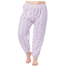 Seher Kadın Uzun Tek Alt Pijama Çiçek Desenli Kışlık Battal Boy 529000405