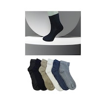 Leement Socks Erkek 6 Çift Burun Dikişsiz Bambu Orta Konç Çorap Beyaz