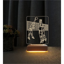 Voleybolcu Tasarımlı Lamba 3d Led Masa Lambası Doğum Günü