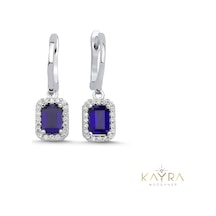 Safir Ve Pırlanta Taşlı Küpe Ptk08