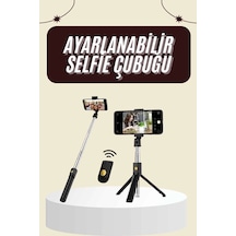 Mey İthalat Cep Telefonu Tripod Standı Manyetik Selfie Sopa Bluetooth Uzaktan Kumandalı