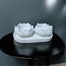 Bernami Mum Pinterest 3lü Set Lotus Çiçeği & Oval Organizer Tabak & Tealight Mumluk & Dekor Süs & Alçı Mumluk Diğer