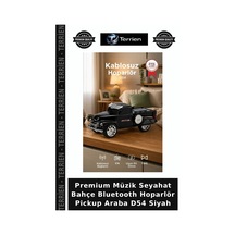 Premium Müzik Seyahat Bahçe Bluetooth Hoparlör Pickup Araba D54 Siyah