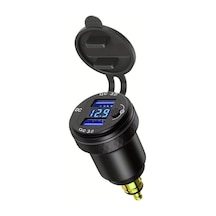 Oldfriend Blu Ray Dual Usb 3.0 Hızlı Şarj Aleti Led Ekranlı 12v 24v Bmw Ducati Triumph