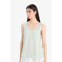 Defacto Regular Fit V Yaka Kolsuz Bluz E6395ax25smgn270 Yeşil