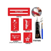 Hint Kınası Ve Şablonla Geçici Dövme Yapma Seti Set 39