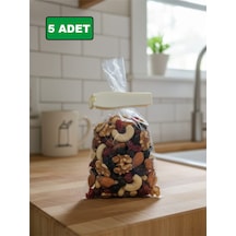 5'li Beyaz Poşet Klipsi, Torba Kapatıcı, Pratik Ambalaj Kapatma Aparatı Plastik Beyaz Cn Diğer