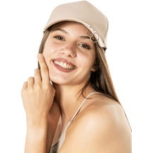 Kadın Bej Piercingli Spor Şapka-20871 - Std