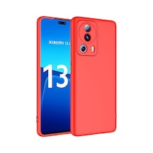 Xiaomi Mi 13 Lite Kılıf Yumuşak Silikon Kamera Korumalı Lansman Pazarplus Kırmızı