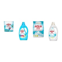 Aquabor Doğal Mineralli Tablet + Sıvı Renkliler + 4 Kg Beyaz + Sıvı Beyaz 4 Lü Set