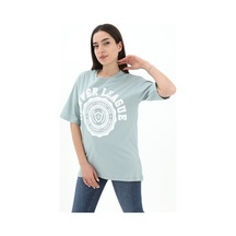 Bisiklet Yaka Denver Leagune Baskılı T-shirt - Mint Yeşili-mint Yeşili Mint Yeşili