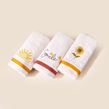 Soft Sun 3'lü Kutulu Hediyelik Havlu Seti - Ekru - 30x50 Cm Çok Renkli