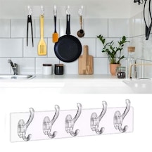 5'li Güçlü Yapışkanlı Şeffaf Duvar Askısı Banyo Mutfak Düzenleyici Pratik Askılık Diğer