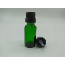 20Ml Cam Yeşil Şişe İçten Damlalıklı Kapak (10 Adet)