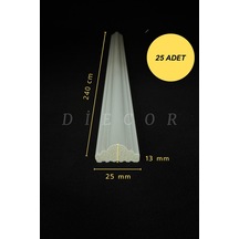 Diecor Dekoratif Boyanabilir 25 Adet 2,5 Cm Polistren Duvar Çıtası Beyaz 2,5 Cm Model:xa222