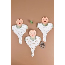 E&f Store 3'lü Sıvı Geçirmez Emzik Tutuculu Mama Önlüğü Seti Çok Renkli