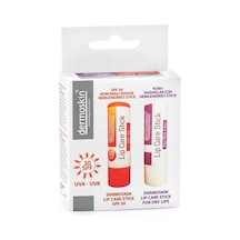 Dermoskin Lip Care + Lip Care Stick SPF30 Dudak Bakım Kremi Seti