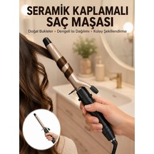 25 Mm Seramik Saç Maşası Kalın Bukle Ve Hacimli Dalga İçin Yeni Nesil Çok Renkli
