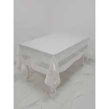 Finezza Gelin Lüx Dantelli Monoray Kumaş Beyaz Masa Örtüsü 170X23