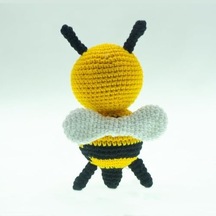 Amigurumi Arı Figür 13 Cm El Yapımı Pamuk İp Örgü Dekoratif Obje
