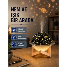 Mey İthalat Usb Projeksiyon Gece Lambası Ve Hava Nemlendirici Aromaterapi Destekli, Taşınabilir Mini