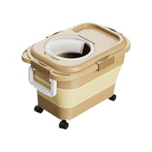 Homyl Tekerlekli Kedi Maması Saklama Kabı Kovası, Katlanabilir