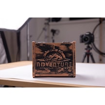 Eskitme Ahşap Takı Ve Anı Kutusu - Adventure Temalı Dekoratif Saklama Kutusu 11x6x5 Cm Diğer