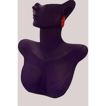 Kırmızı Renkli Halka Küpe - Kadın Kırmızı