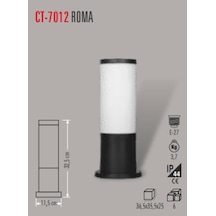 Ct-7012 Roma Bahçe Armatürü 32.5cm E27 Ampulsuz Cata Diğer