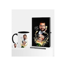 Kişiye Özel Yılbaşı Temalı Bay Karikatürlü Siyah Defter Kalem Kup (396490227)