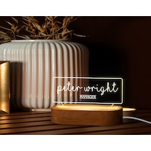 Bk Gift Kişiye Özel İsimli Led Işıklı Akrilik Masa İsimliği-3, Ofis Dekoru, Mesleki Hediye, Ofis Hediyeleri Kobitmeyen137984 Bk Gift