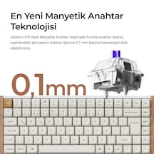 Keychron K2 He Kablosuz Manyetik Anahtar Türkçe Klavye Gateron Çift Raylı Manyetik Bulutsu Anahtarlar K2h-q1-tr