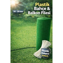 Plastik Yeşil Dekoratif Bahçe Çiti Perde Balkon Filesi 20 Mm Göz Kedi Filesi Kümes Filesi Çiti