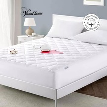 %100 Pamuklu Kapitone Sıvı Geçirmez Yatak Koruyucu Alez Fitted Full Kenar 160x200 Cm Beyaz