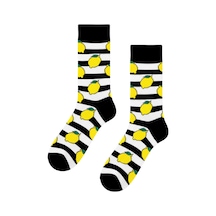 Carnaval Socks Şeritli Limon Desenli Renkli Çorap Çok Renkli