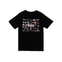 Stoned&Fame Unisex Siyah The Beatles Baskılı T-shirt SIYAH