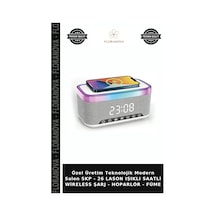 Özel Üretim Teknolojik Modern Salon Skp - 26 Lason Işıklı Saatli Wireless Şarj - Hoparlör - Füme