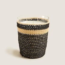 Boho Black&white Tığ İşi Kokulu Mum 14x17 Cm Siyah 50 x 22