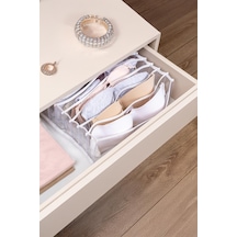 Şeffaf Sütyen Düzenleyici Çekmece Dolap İçi Organizer 36 X 29 X 12 Cm Kumaş Beyaz Tr Diğer