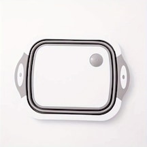 Tcherchi Açık Havada Kamp ve Seyahat İçin Taşınabilir Katlanabilir Kesme Tahtası Gri Beyaz